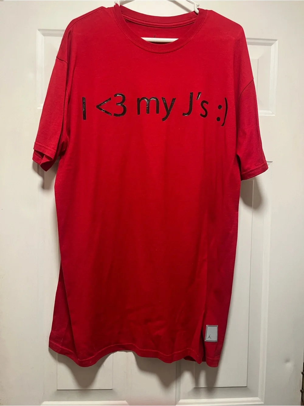 Jordan’s Red Men's Graphic Tee with 'I <3 my J's :)'